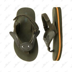 Gymboree Baby Toddler Boy TIKI CHIEF Turtle Flip Flop Shoes Gray 5-6 NWT